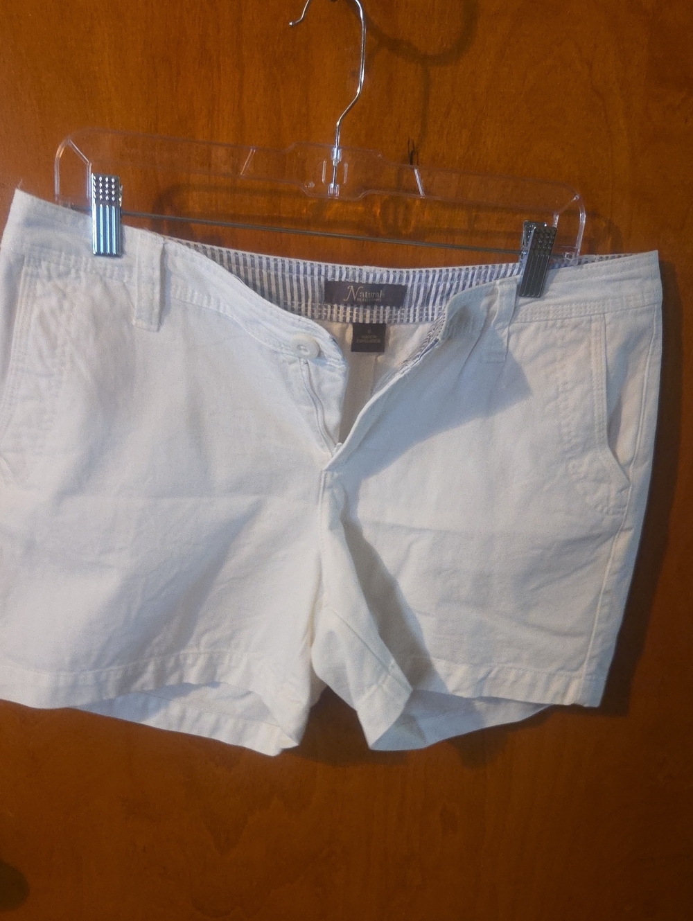 Natural Reflections White Women's Bermuda Shorts with Front Button
